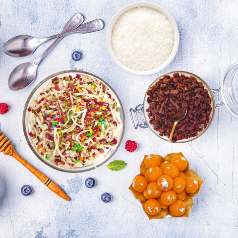 Diwali Gift Hamper Pack Mukhwas Soft Milky Supari & Motichure Laddoo